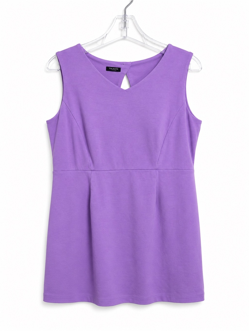 Talbots Woman Petites 16WP Purple Ponte Knit Sleeveless Sheath Dress Stretch